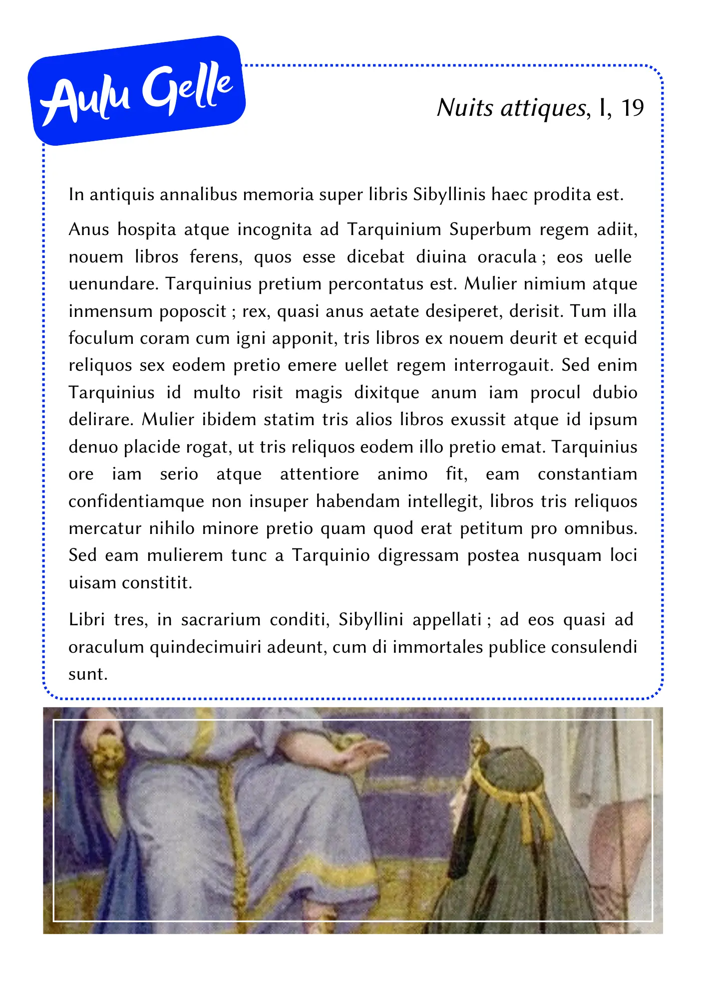 Aulu Gelle, L’origine des livres sybilins