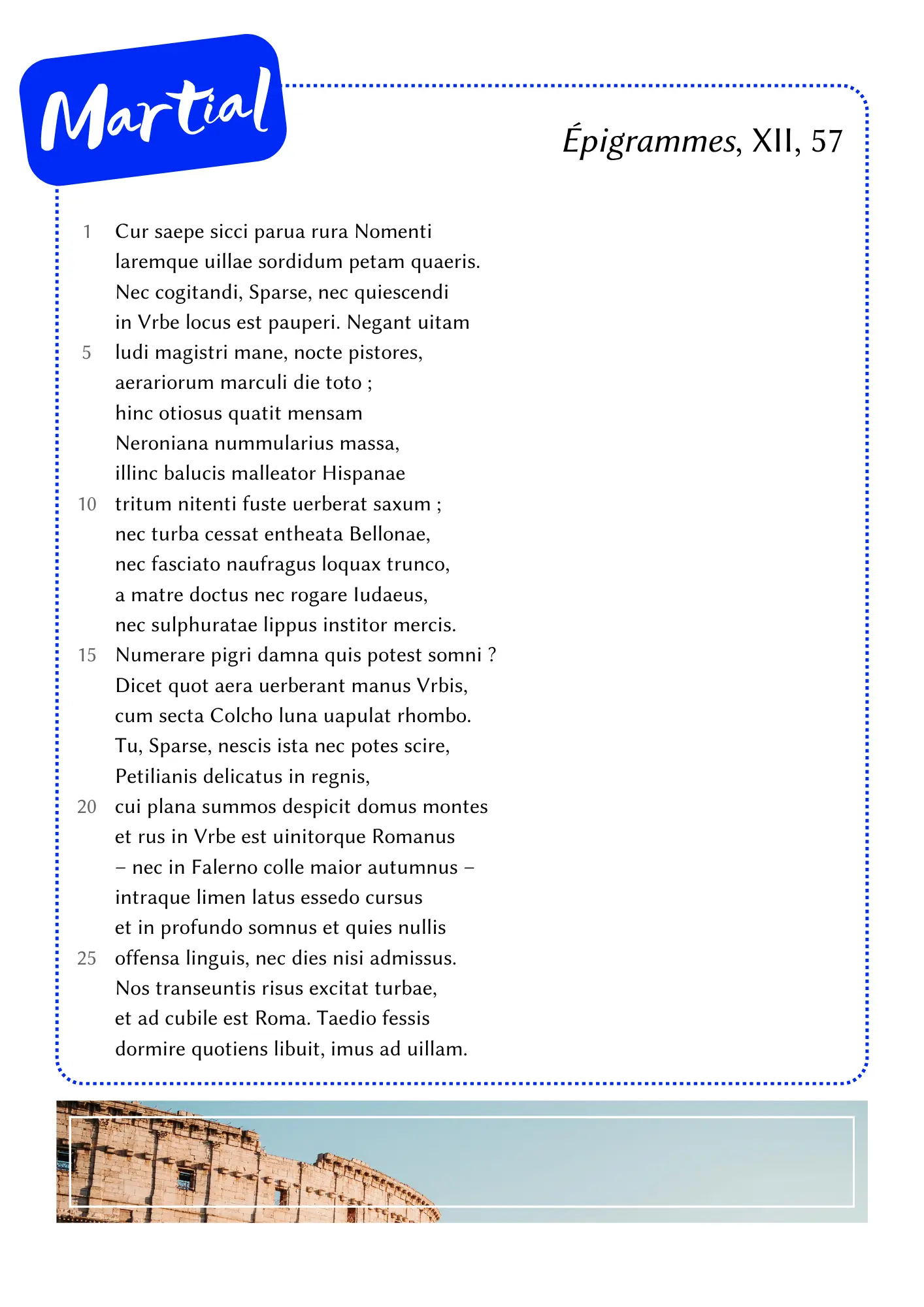 Martial, La vie à Rome