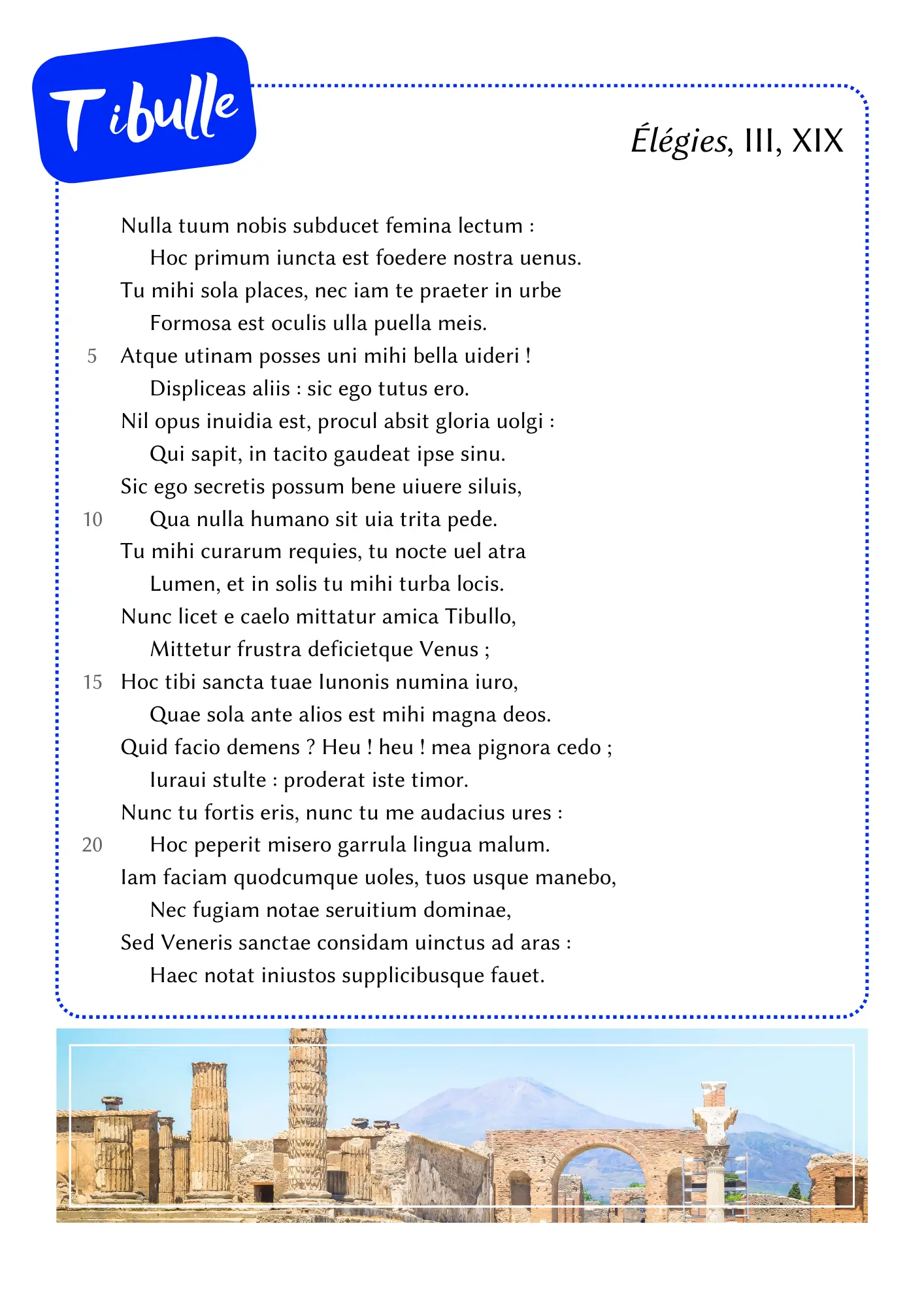 Tibulle, Serments d'amour